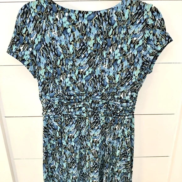 STUDIO 1 8 colorful blue speckled Y2K 90's midi stretch woman poly spandex dress - Picture 3 of 12